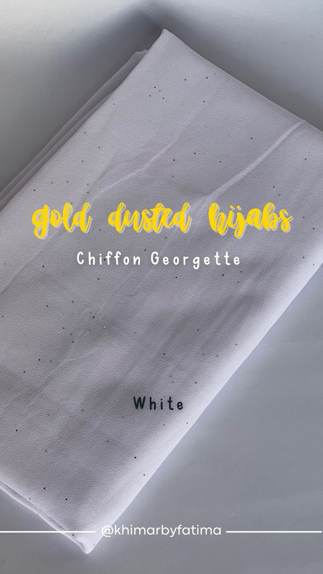 Gold Dust Chiffon Georgette - White
