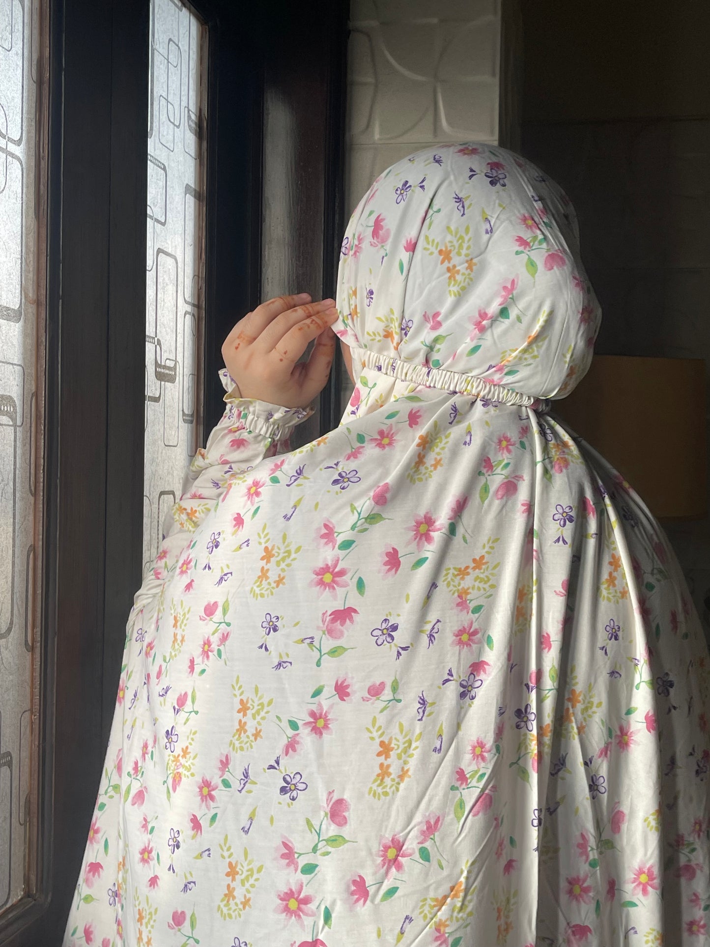 Printed Prayer gown with Sleeves-نور