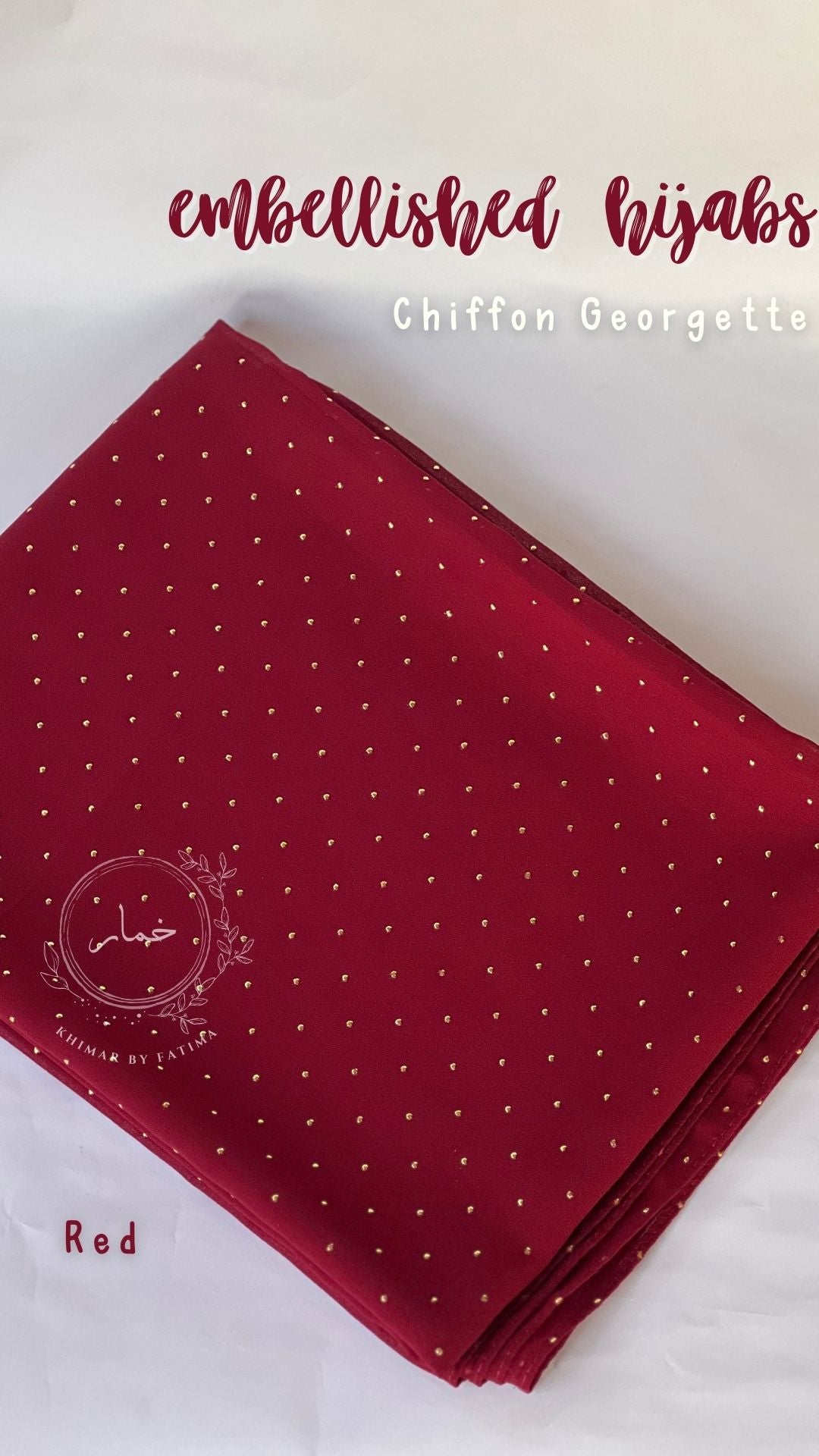 Embellished Chiffon Georgette - Red