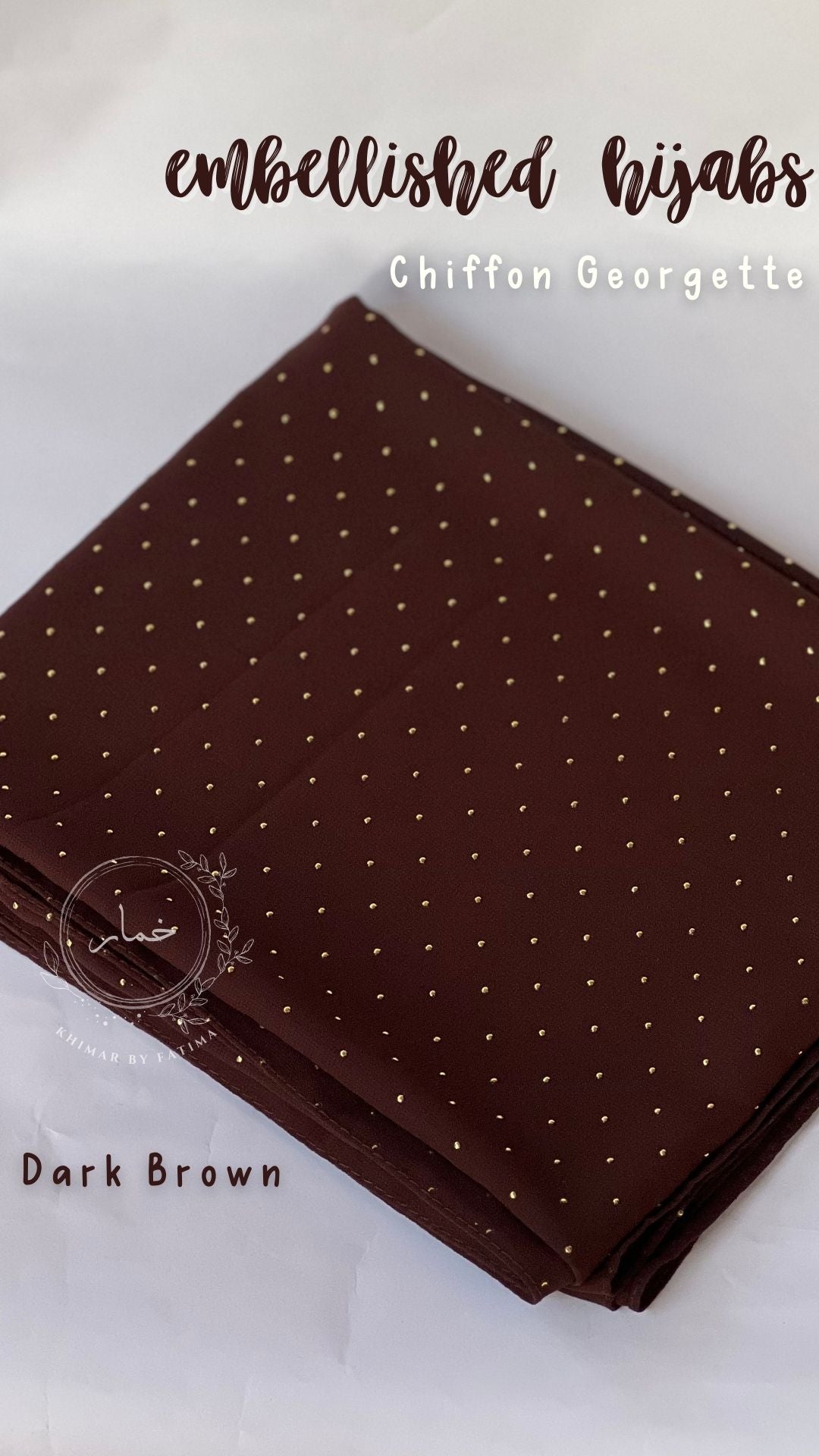 Embellished Chiffon Georgette - Dark Brown