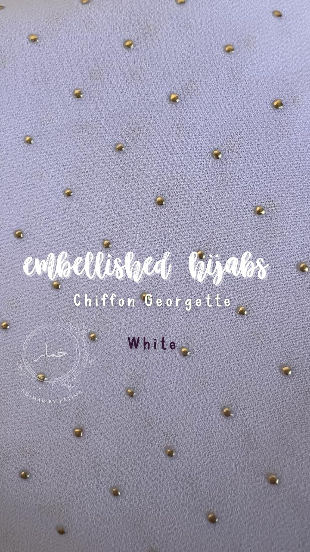 Embellished Chiffon Georgette -White