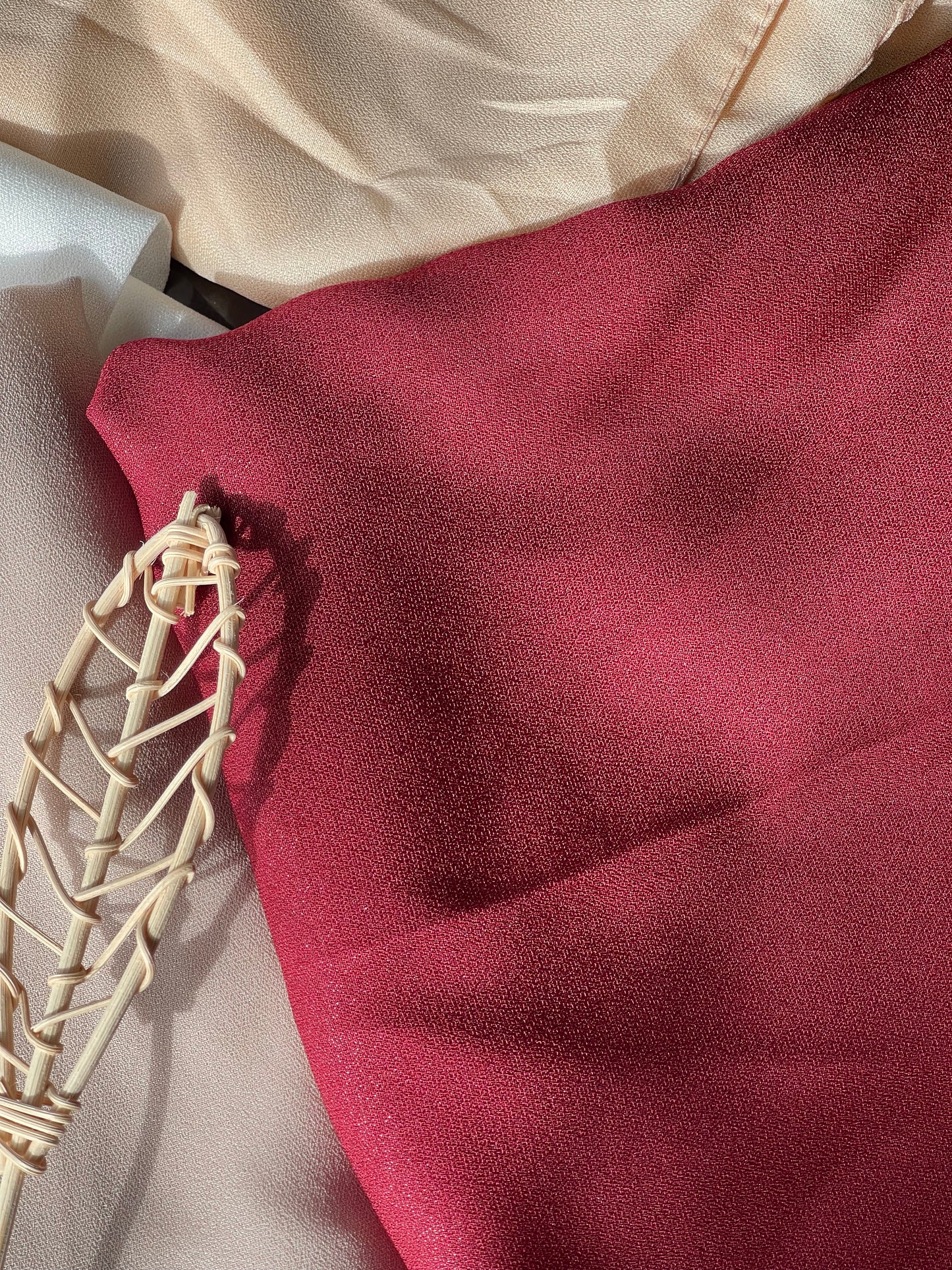 Shimmer georgette Hijabs- Red