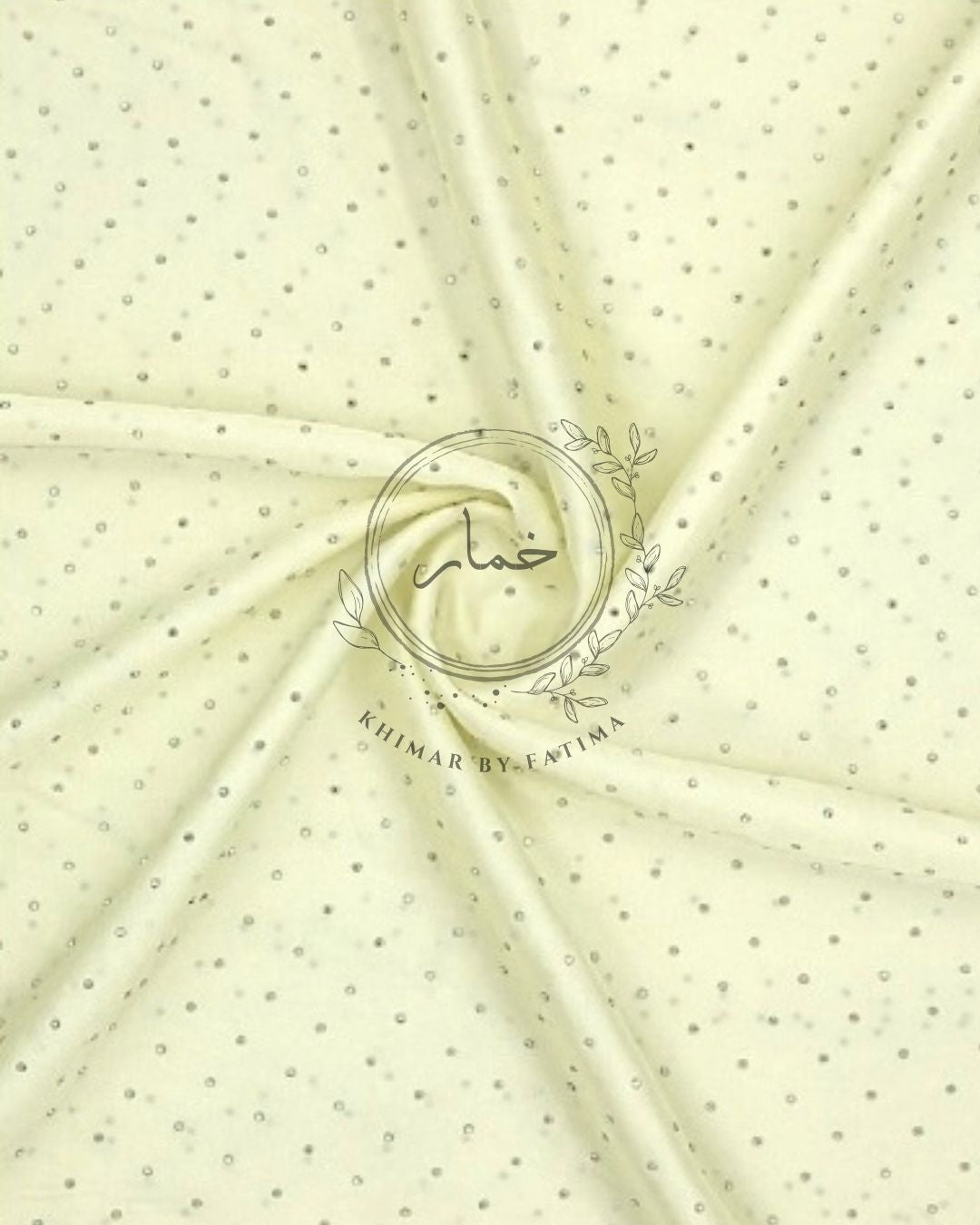 Embellished Silk Hijab - Ivory