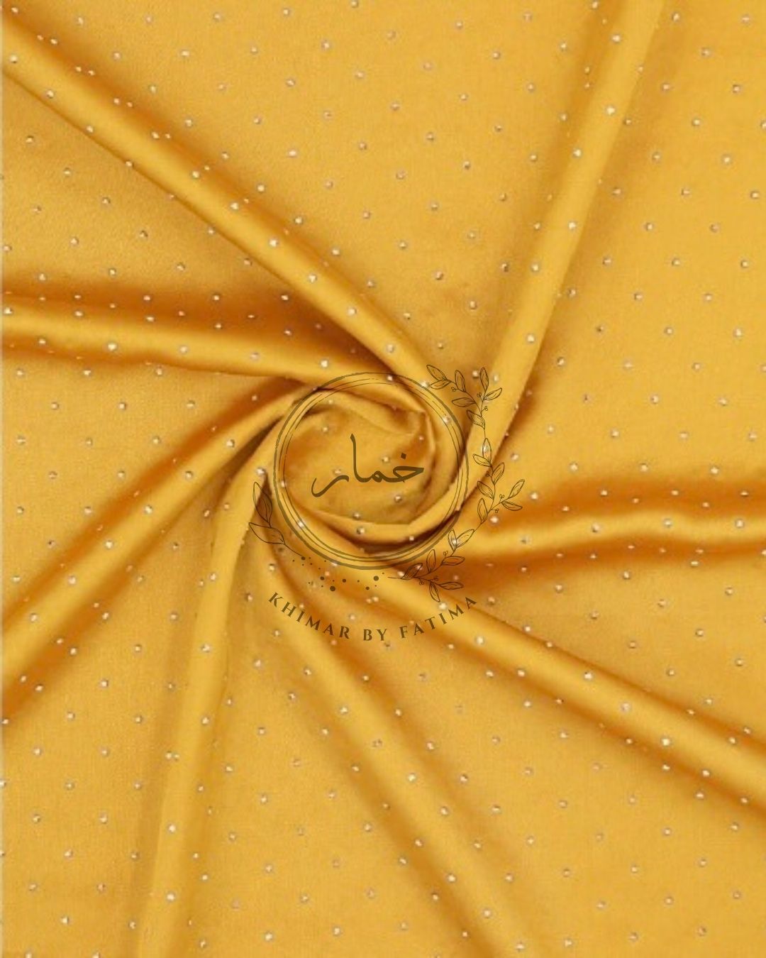 Embellished Silk Hijab - Amber | Yellow | Honey Mustard