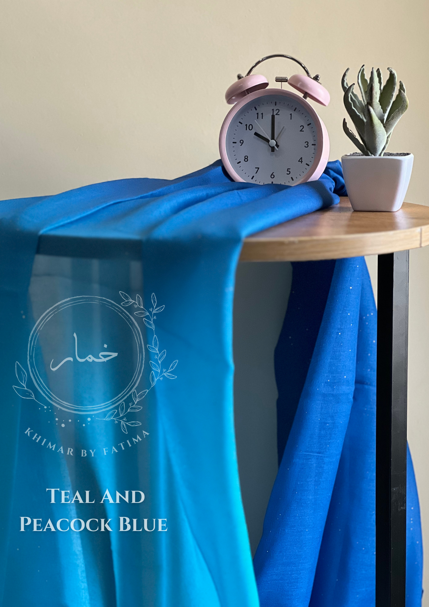 Ombre Lawn Hijabs - Teal and Peacock Blue