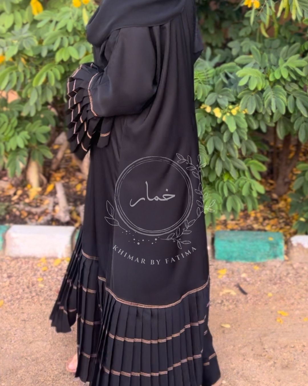 Black Frilled Abaya