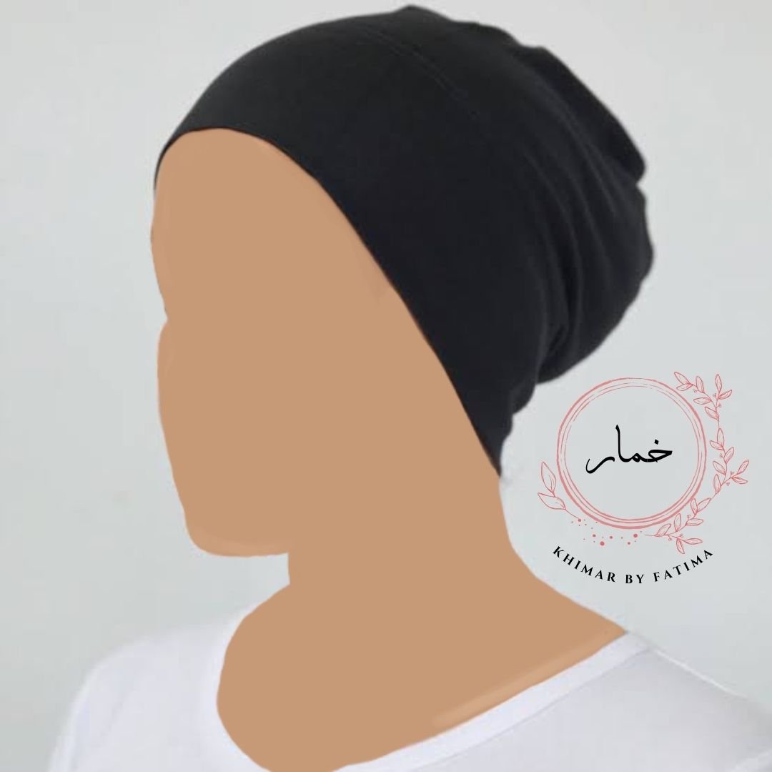 Black Elastic Hijab Cap