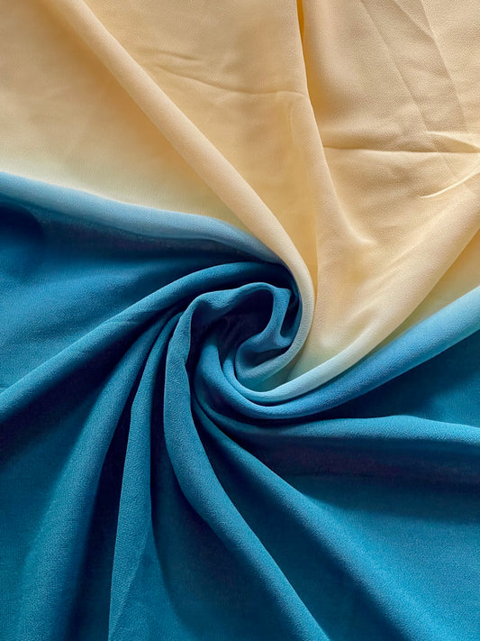 Ombre Chiffon Georgette Hijab - Lemon Green