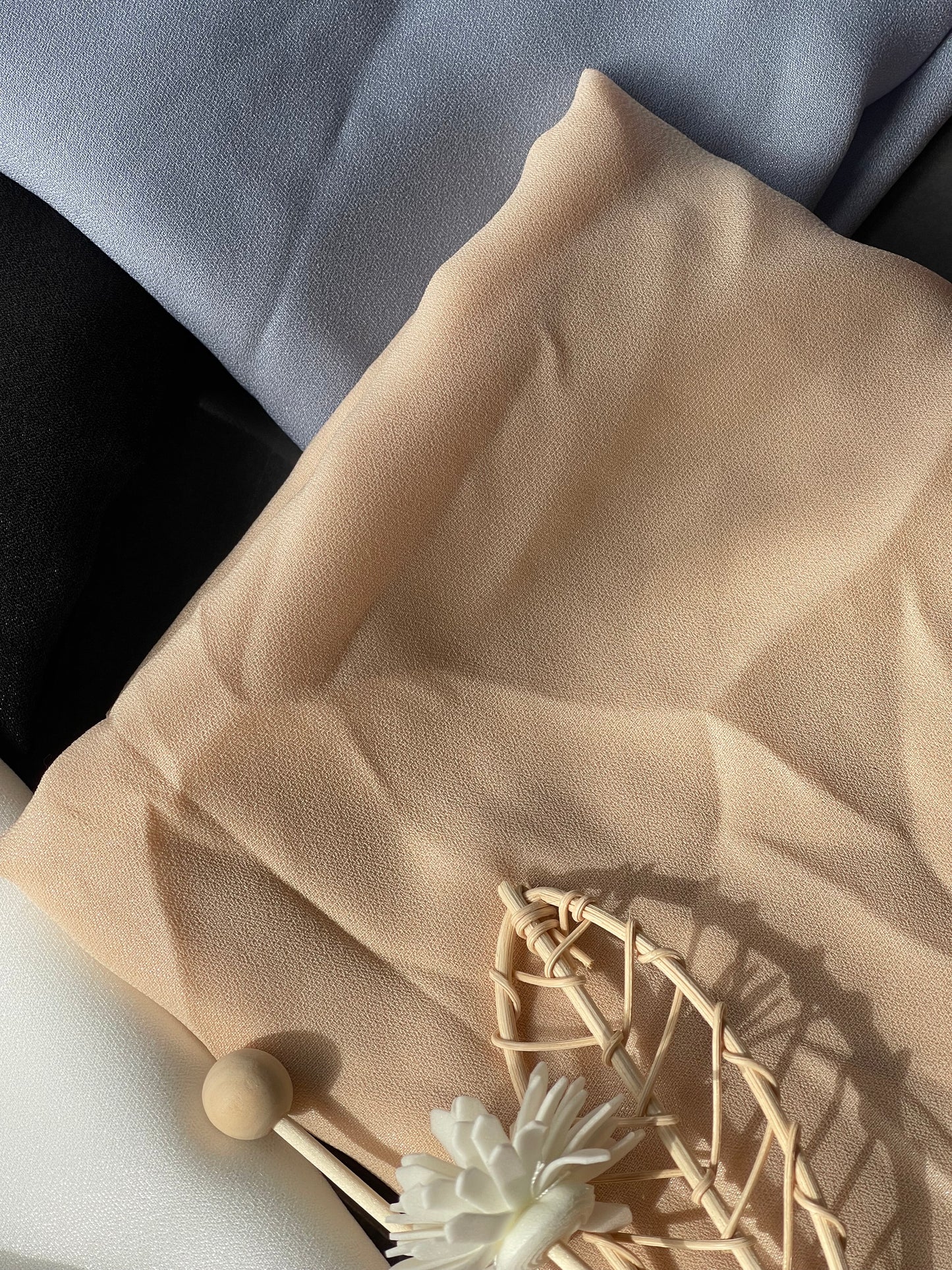 Shimmer georgette Hijabs- Tan