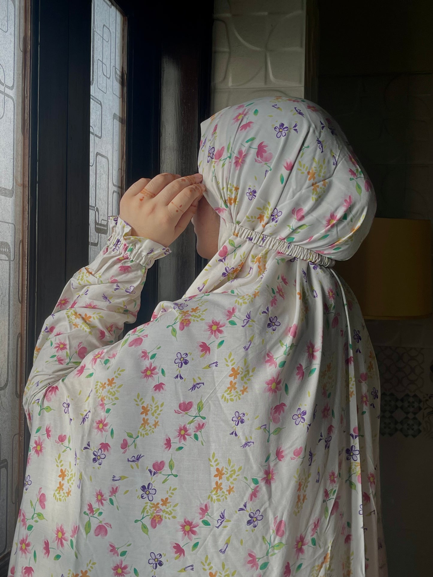Printed Prayer gown with Sleeves-نور