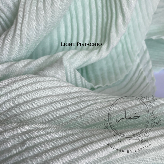 Cross Crinkle Hijab - Light Pistachio