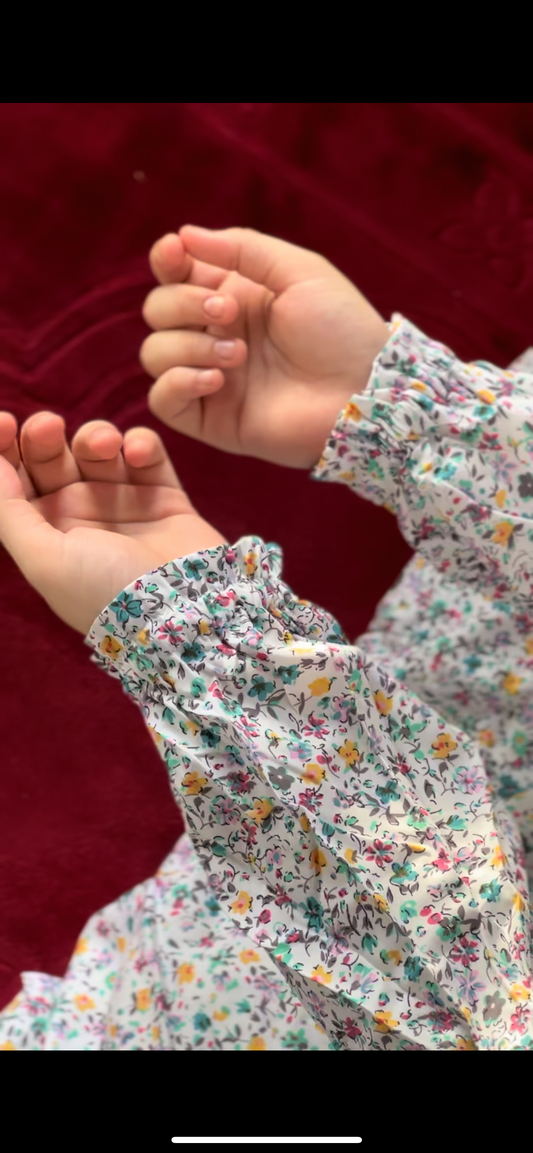 Printed Prayer Gown with Sleeves- Zainab